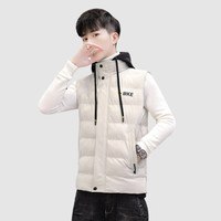俞兆林马甲男加厚连帽修身韩版时尚男青年棉马甲2019冬YMMJ1910151卡其色3XL