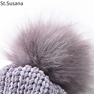 圣苏萨娜帽子女冬季保暖加厚冬天防寒舒适韩版时尚可爱女士毛线帽SSN2623 灰色