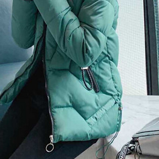 MAX WAY 女装 2019冬季短款连帽学院风加厚大码棉服QDmw0820 绿色 M