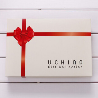 日本内野（UCHINO）素色绣字三件套毛巾礼盒 纯棉品质 简洁大方 B蓝色 40.5*27.5*10cm