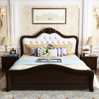 摩高空间新中式实木床1.8米高箱储物床现代轻奢软包床多功能床双人主卧室婚床