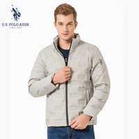 U.S. POLO ASSN.羽绒服男2019年秋冬新品立领加厚休闲防风中青年保暖鸭绒外套男装上衣 6194117164 浅灰 L