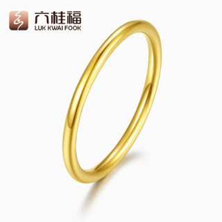 六桂福（LUK KWAI FOOK）黄金戒指 光环 黄金戒指 3D硬金999足金戒指女款 13# RY0002
