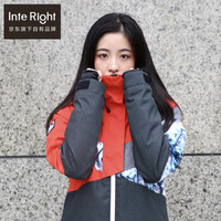 INTERIGHT × REHALL 户外夹克女士防风防水透气保暖户外登山滑雪服 红黑 S码