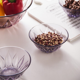 商品厨美 钙钠玻璃餐具套装 沙拉碗 泡面碗 汤碗 玻璃餐具5件套 晶彩