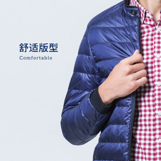 U.S. POLO ASSN. 男式轻薄羽绒服 青年立领保暖 男装时尚休闲外套潮 红色 M 黑色 170/M