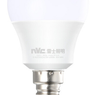 雷士（NVC）LED灯泡球泡 3瓦E14小螺口 光源节能灯 暖白光4000K 10只装