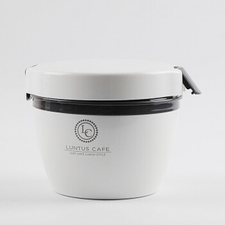 阿司倍鹭（ASVEL）LUNTUS 咖啡碗双层不锈钢保温饭盒 可微波炉加热餐盒 白色800ML