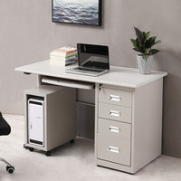 中伟钢制办公桌电脑桌职员桌财务桌员工桌带锁带抽屉 1400*700mm