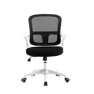 欧宝美办公椅电脑椅现代简约职员椅升降转椅黑色白框