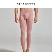 螃蟹秘密秋裤男士秋衣秋裤男保暖裤修身中腰恒温打底裤秋冬纯棉单件薄款秋裤线裤2019秋季新品 锂粉 XL
