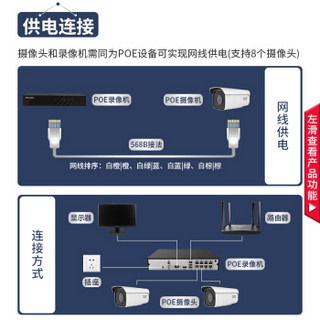 海康威视监控摄像头套装 6路带1T硬盘网线供电 500万星光级 可录音 高清夜视 3T56FWDV2-I3