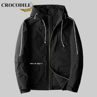 鳄鱼恤（CROCODILE）羽绒服 男士2019冬季韩版休闲潮流修身羽绒服 D227-9910 黑色 3XL