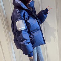 AUDDE 2019冬季新款女装新品棉服女短款棉袄学生韩版宽松面包服棉衣外套潮 WLPMMBK6601 蓝色 M