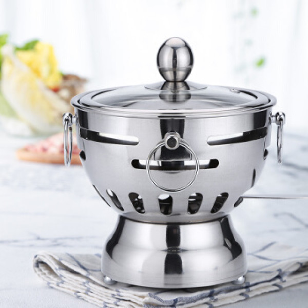 巨博(jobo) 酒精炉小火锅锅具一人一锅 304不锈钢内胆单人火锅 不锈钢