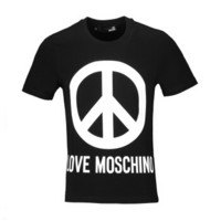 LOVE MOSCHINO 莫斯奇诺 黑色圆领短袖T恤衫 M 4 731 3B E 1811 C74 XL 男款