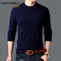 鳄鱼恤（CROCODILE）羊毛衫 男士2019秋冬时尚潮流休闲修身圆领套头毛衣 721-1-X6502-1 新上青 165/105