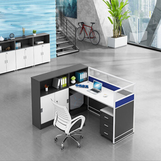 ZHONGWEI 中伟 职员办公桌椅组合简约现代屏风隔断电脑桌子卡座单人工作位可定制
