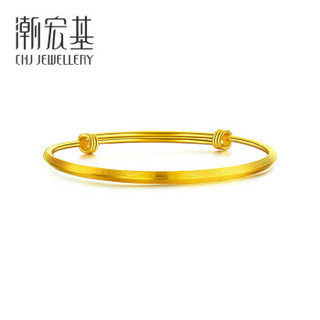 潮宏基 CHJ JEWELLERY 情丝相连 足金黄金手镯女款 计价 SDG30000625 约19.65g