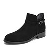 Teenmix/天美意黑色羊绒皮革舒适方跟女短靴AS531DD8 黑色 35