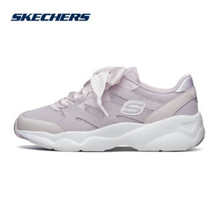 斯凯奇（Skechers）校园青少年款 甜美丝带 熊猫休闲女生小白鞋 66666203 白色/黑色/WBK 37.5