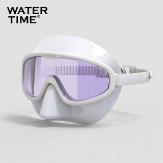 W蛙咚 全干式呼吸管器成人眼镜潜水面罩 白色面镜呼吸管套装 平光
