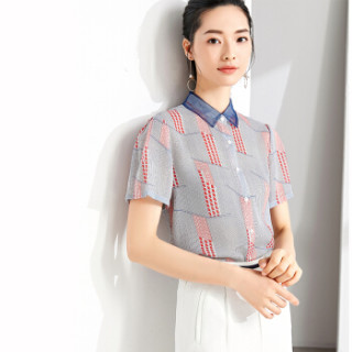 【sentubila/尚都比拉女士衬衫】尚都比拉(sentubila) 彩色方块条纹