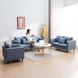 家逸布艺沙发 北欧客厅家具简易整装现代简约三人沙发套装组合小户型 单人沙发RF-SF064