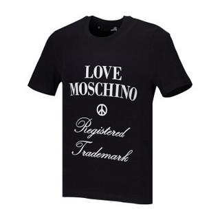 LOVE MOSCHINO 莫斯奇诺 深蓝色logo标短袖T恤衫 M 4 732 4D M 3876 Y98 L 男款