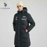 U.S. POLO ASSN.羽绒服男装2019秋冬季新品连帽鸭绒外套休闲加厚加绒保暖外套男士上衣 6194117153 黑色 XL