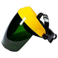 班工（bangong）头戴式电焊面罩面部防护防飞溅焊接防护面罩焊工焊接面屏 YB-1007 黄顶绿屏