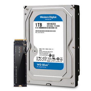 WD 500GB NVMe Black SN750 SSD + WD 1TB稳定机械硬盘