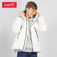 班尼路 Baleno 棉服男 秋冬连帽加厚棉服面包服新款冬季男外套棉袄 01W 漂白 M