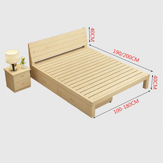 摩高空间新中式实木床宿舍单人床1.0米1.2米卧室家具床简易午睡床公寓床