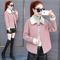 BANDALY 毛呢大衣女2019冬季女装新款宽松百搭短款流行外衣ins潮超火 HZ5016-1635 粉色 L