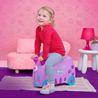 Trunki 儿童行李箱可坐骑拉拽式玩具储物箱户外旅行箱18L-小猫3岁以上