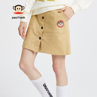 Paul Frank/大嘴猴 2019秋季新款半身短裙女学生韩版高腰修身显瘦 PFCBQ193170W 卡其 L