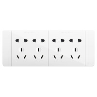 DELIXI 德力西 插座面板 CD691系列 118型四位五孔20孔插座面板 时尚白