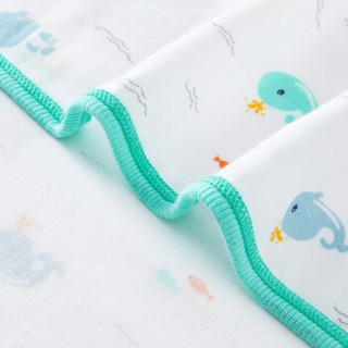 全棉时代 PurCotton 婴儿双层纱布抱被80cm×80cm 1件装（粉底鲸鱼）