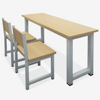 木游记 培训桌小学生课桌活动桌长条会议桌学习桌椅套装1个桌子+2个靠背椅子120*45*74cm MYJPXZ-2063