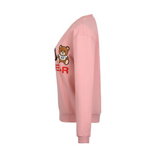MOSCHINO UNDERWEAR 莫斯奇诺 小熊系列 女士粉色小熊图案棉质圆领套头卫衣 Z A1710 9029 0242 M码