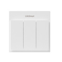LifeSmart智能家居流光开关 入墙面板按键象牙白三开 支持手机远程HomeKit小度音箱声音控制