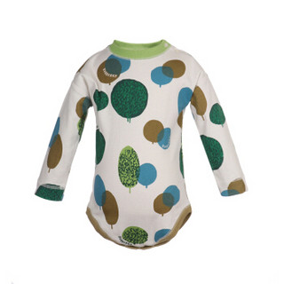 BURBERRY 巴宝莉 奢侈品童装 婴儿米白色蓝绿色棉质套装连体衣 80069881 12M/73cm