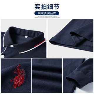 U.S. POLO ASSN.长袖POLO衫男2019秋季新款纯棉t恤男士翻领休闲宽松衣服男体恤 6193105072 灰色 3XL(56)