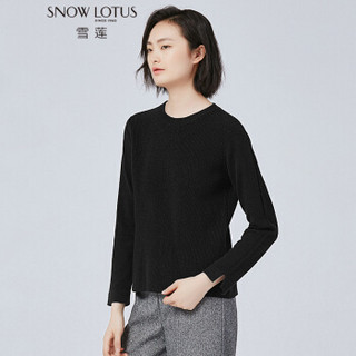 雪莲 SNOW LOTUS秋冬山羊绒简约圆领女套头衫针织衫羊绒衫 798024 R622 100