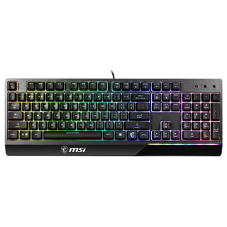 微星（MSI）GK30 机械手感键盘 有线 电竞游戏键盘 104键 背光键盘 吃鸡键盘 黑色 MIX轴 自营