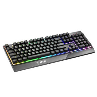 微星（MSI）GK30 机械手感键盘 有线 电竞游戏键盘 104键 背光键盘 吃鸡键盘 黑色 MIX轴 自营