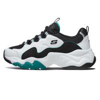 斯凯奇(Skechers)男女同款D'lites时尚休闲熊猫鞋12955 白色/绿色/WGRN 37