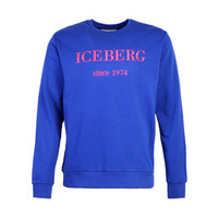ICEBERG冰山 19秋冬新款 男士蓝色棉质字母图案圆领卫衣19II1P0 E050 6330 6798 M码