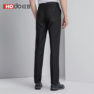红豆（Hodo）男装 西裤男  商务正装男士加绒修身纯色西裤 S1黑色 170/82A(32)